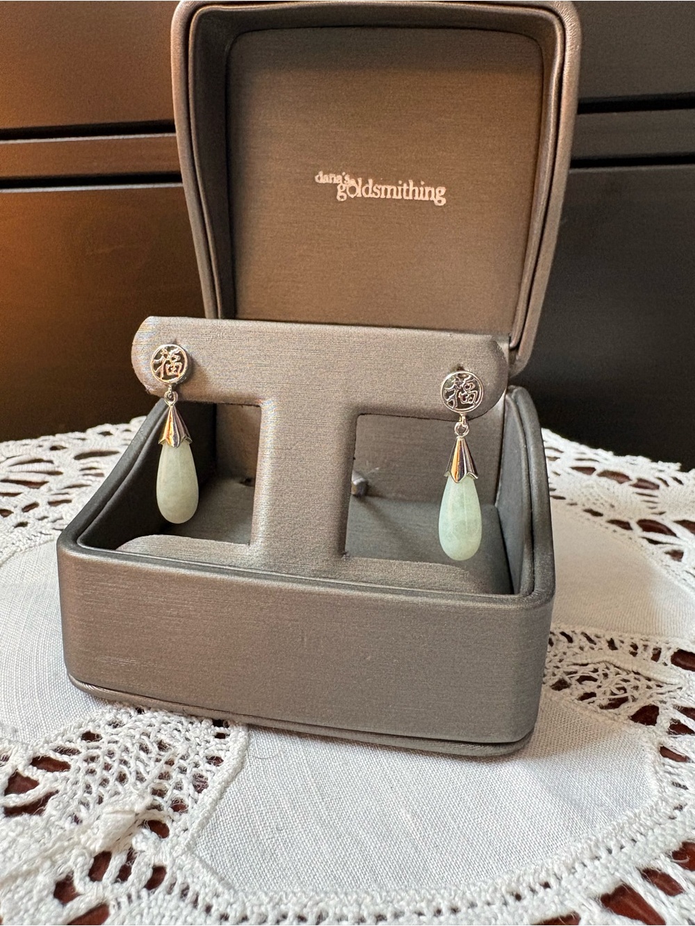 Sterling Silver & Jade Drop Earrings